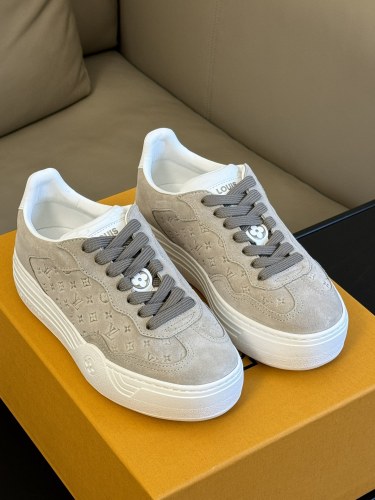Louis Vuitton Womens Shoes Sneakers Lace-Up Luxury Brand Fashion LV Groovy Platform Sneaker with Original Box 1ACHH0  