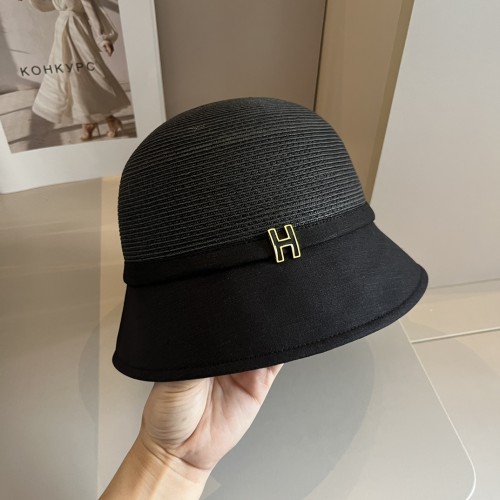 Hermes Womens Hats Luxury Brand Design Hermes Bucket Hat Straw Hat with Original Box  