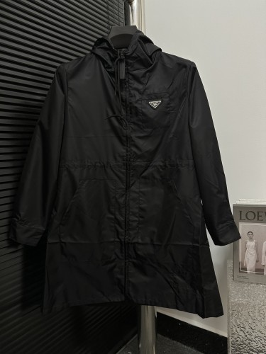 Prada Womens Trench Coat Jacket Luxury Brand Womens Jackets Top Quality   