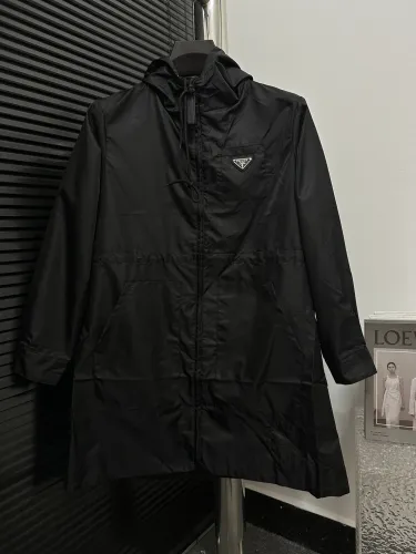 Prada Womens Trench Coat Jacket Luxury Brand Womens Jackets Top Quality   