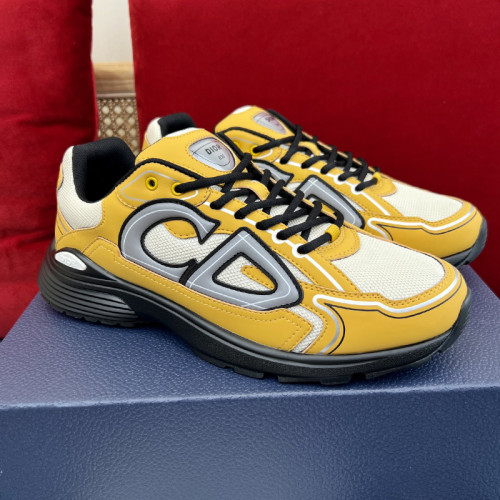 Dior Mens Shoes Sneakers Luxury Brand B30 SNEAKER Cream Mesh and Yellow Technical Fabric 3SN279ZRD_H211 with Original Box Whatsapp 