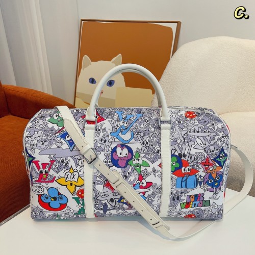Louis Vuitton Womens and Mens Unisex Bags Luxury Brand LV Keepall Bandoulière 50 Fashion Design Travel Bag