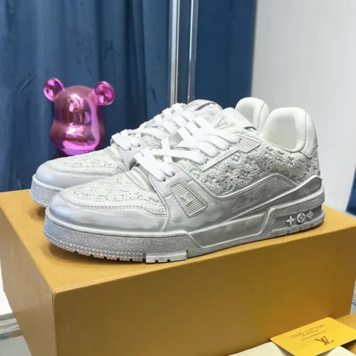 Louis Vuitton Mens Shoes Fashion Sneakers Design Luxury Brand LV TRAINER SNEAKER Mix of materials with Original Box 1AB9XJ  
