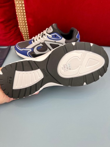 Dior Mens Shoes Sneakers Luxury Brand B30 SNEAKER Mesh and Technical Fabric with Original Box 3SN279ZRA_H840