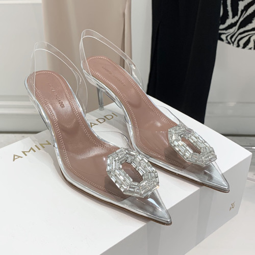 Amina Muaddi Womens Shoes Sandals Slippers Luxury Brand Fashion Pumps for Women with Original Box 9cm Heel