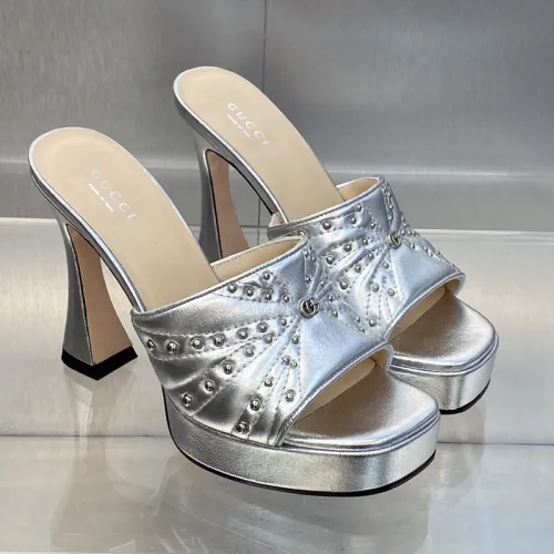Gucci Womens Shoes Sandals 11cm Heel Luxury Brand with Original Box 719844 C9D00 9022 Women's Interlocking G studs sandal in leather Whatsapp 