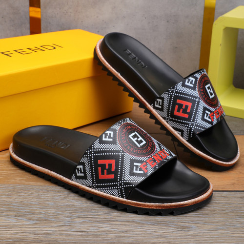 Fendi Men Shoes Slides Sandals Slippers Luxury Brand Mens Shoes with Original Box