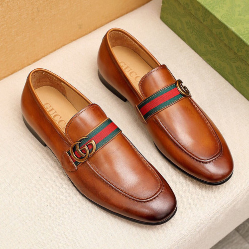 Gucci Mens Shoes Leather Design Luxury Brand Business Dress Shoes for Men with Original Box