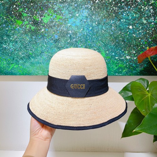Gucci Womens Cap Bucket Hat Straw Hat Luxury Brand with Original Box  