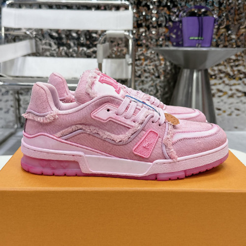 Louis Vuitton Mens Shoes Fashion Sneakers Design Luxury Brand LV TRAINER SNEAKER 1ABLVV Mix of materials with Original Box 1ABLUR  