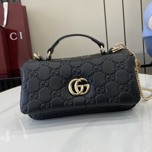 Gucci Mens Bags Crossbody Shoulder Messenger Bags Luxury Brand GG Milano mini top handle bag in black leather 806017 AAD5U 1000 with Original Box  