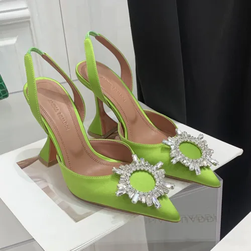 Amina Muaddi Womens Shoes Sandals Slippers Luxury Brand Fashion Pumps for Women with Original Box 9cm Heel