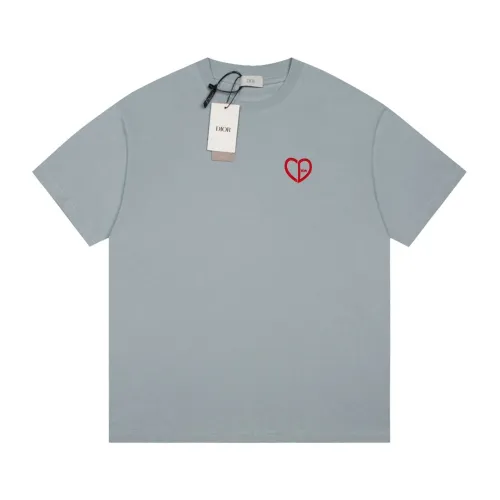 Doir Luxury Brand Women Mens Short Sleeve T-Shirt CD Heart Relaxed-Fit T-Shirt   