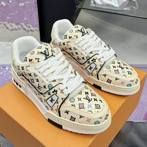 Louis Vuitton Mens Shoes Fashion Sneakers Design Luxury Brand LV TRAINER SNEAKER 1ABLVV Mix of materials with Original Box 1ABLUR  