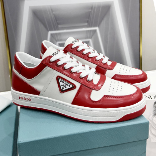 Prada Mens Shoes Casual Luxury Brand Breathable Sneakers with Original Box Downtown leather sneakers 2EE364_3LKG_F0O3N