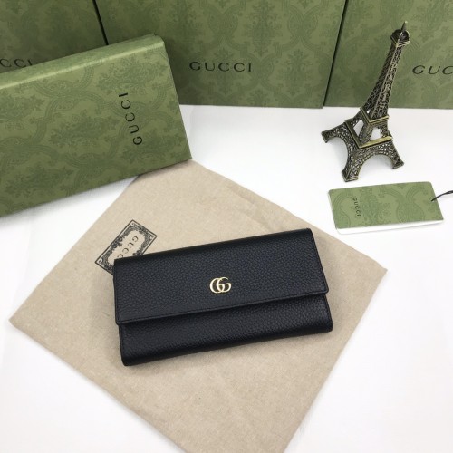 Gucci Womens Mens Bags Wallets Luxury Brand GG Marmont leather continental wallet with Original Box ‎456116 CAO0G 1000