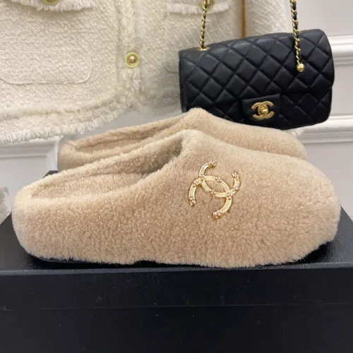 Chanel Womens Shoes Slippers Luxury Brand Winter Plus Velvet Design with Original Box