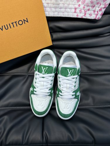 Louis Vuitton Mens Shoes Fashion Sneakers Design Luxury Brand LV TRAINER SNEAKER 1ABLVV Mix of materials with Original Box 1ABLUR  