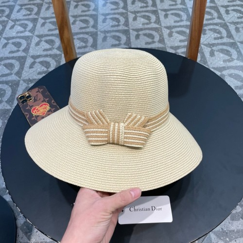 Dior Womens Bucket Hat Straw Hat Luxury Brand Design Dior Cap with Original Box  