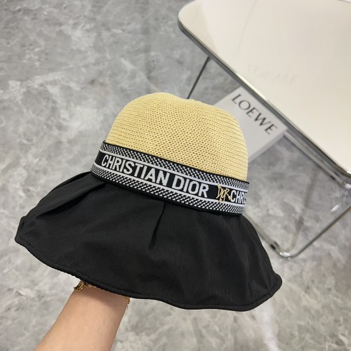 Dior Womens Bucket Hat Straw Hat Luxury Brand Design Dior Cap with Original Box  