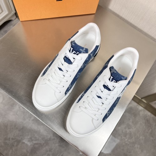 Louis Vuitton Mens Shoes Sneakers Lace-Up Luxury Brand Fashion TIME OUT SNEAKER with Original Box