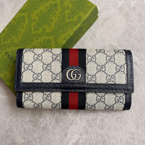Gucci Womens Mens Bags Wallets Luxury Brand Gucci GG Supreme Ophidia Continental Wallet with Original Box 523153 96IWG 9794