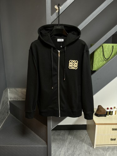 Loewe Womens Mens Zip Hoodie Luxury Brand Mens Sweatshirts   