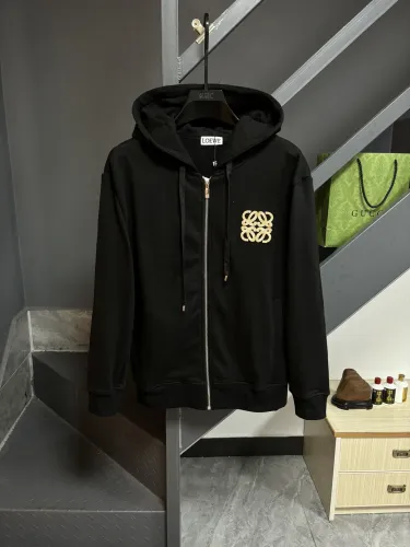 Loewe Womens Mens Zip Hoodie Luxury Brand Mens Sweatshirts   