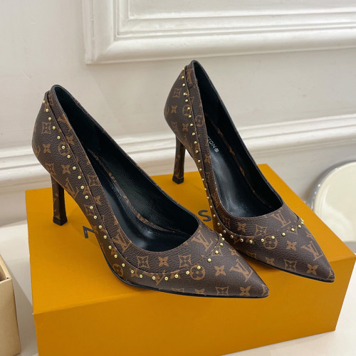 Louis Vuitton Womens Shoes Pumps Sandals Leather Design Luxury Brand CHERIE PUMP with Original Box 8cm Heel