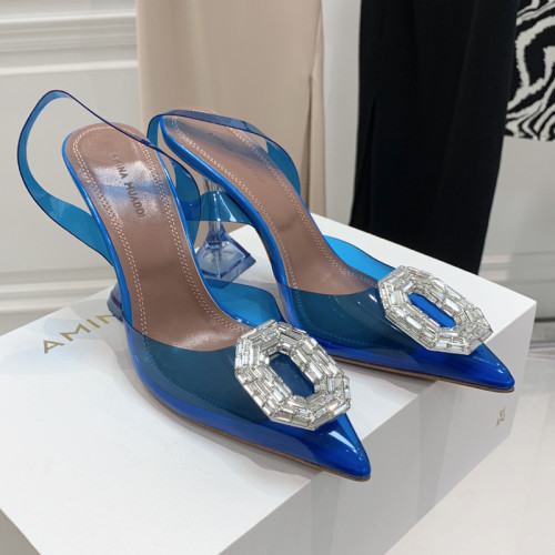 Amina Muaddi Womens Shoes Sandals Slippers Luxury Brand Fashion Pumps for Women with Original Box 9cm Heel