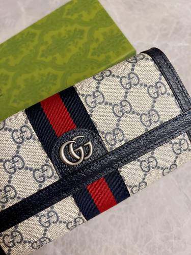 Gucci Womens Mens Bags Wallets Luxury Brand Gucci GG Supreme Ophidia Continental Wallet with Original Box 523153 96IWG 9794