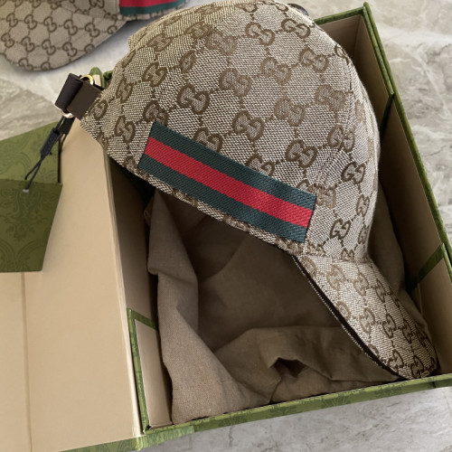 Gucci Womens Cap Baseball Hat Luxury Brand Original GG Canvas Baseball Hat With Web 200035 KQWBG 9791 with Original Box  