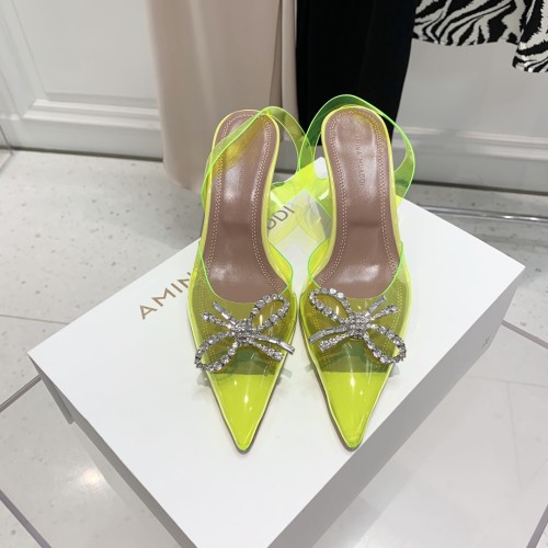 Amina Muaddi Womens Shoes Sandals Slippers Luxury Brand Fashion Pumps for Women with Original Box 9cm Heel
