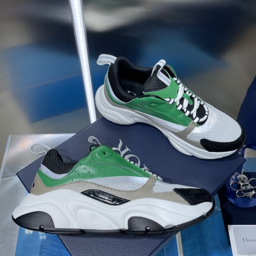 Dior Mens Shoes Sneakers Luxury Brand Breathable Design B22 SNEAKER Mesh with Smooth Calfskin with Original Box 3SN231YXX_H861