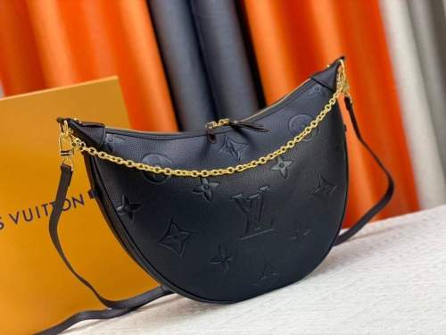 Louis Vuitton Womens Bags Shoulder Bag Luxury Brand Loop Hobo Monogram Empreinte Leather M46725  