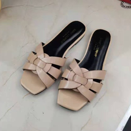 Yves Saint Laurent YSL Women Shoes Sandals Slippers Luxury Brand Genuine Leather Sole Womens Slippers with Original Box whatsapp 