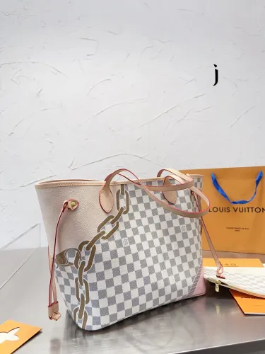 Louis Vuitton Womens Bags Handbags Luxury Brand Fashion Type NEVERFULL MM M21352 Silver Coated canvas