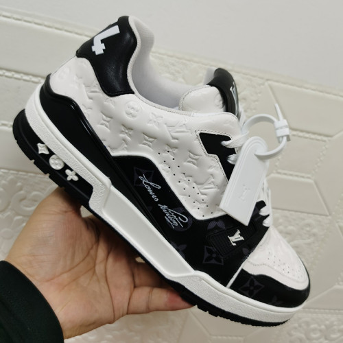 Louis Vuitton Mens Shoes Fashion Sneakers Design Luxury Brand LV TRAINER SNEAKER Mix of materials with Original Box 1A9JI9