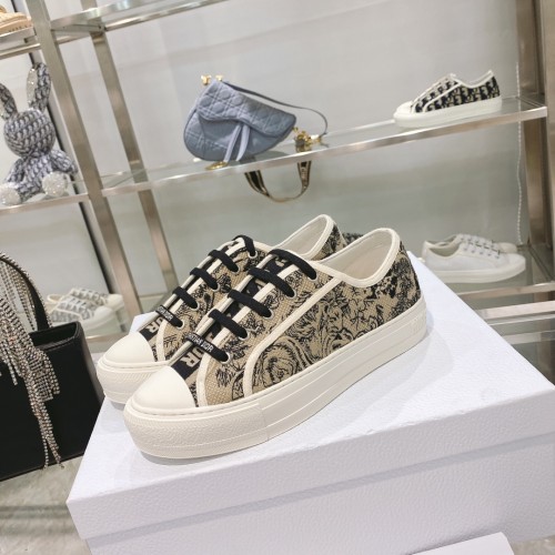 Dior Womens Shoes Fashion Sneakers WALK'N'DIOR SNEAKER Cotton Canvas Luxury Brand with Original Box Whatsapp 