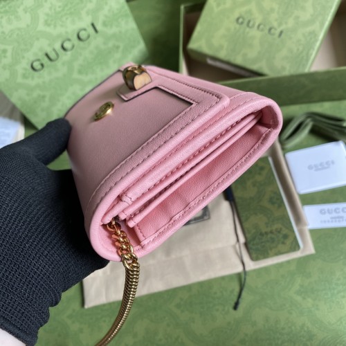 Gucci Womens Mens Bags Wallets Luxury Brand Gucci Diana chain wallet with bamboo in leather with Original Box 658243 17Q0T 9022