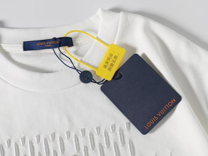 Louis Vuitton Luxury Brand Men Womens Short Sleeve T-Shirt Embroidered Signature Cotton T-Shirt 1AFV76   