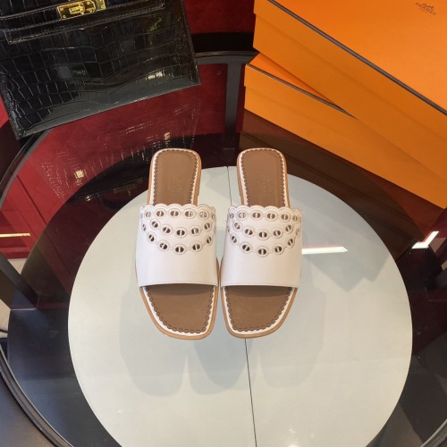 Hermes Womens Shoes Extra Slippers Genuine Leather Sole Casual Fashion Slipper Luxury Brand with Original Box
