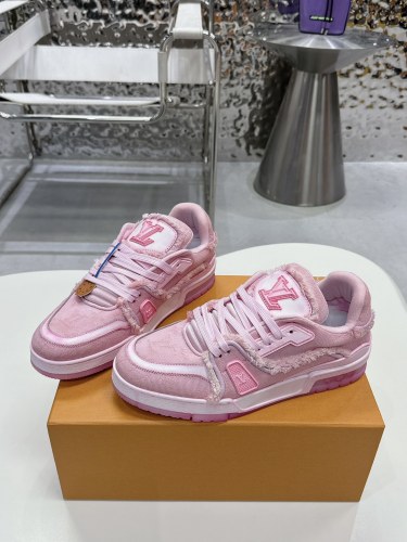 Louis Vuitton Mens Shoes Fashion Sneakers Design Luxury Brand LV TRAINER SNEAKER 1ABLVV Mix of materials with Original Box 1ABLUR  