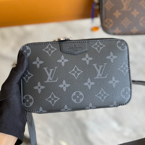 Louis Vuitton Mens Bags Clutch Luxury Brand Fashion Type ALPHA WEARABLE WALLET M80741 with Original Box Monogram Eclipse coated canvas