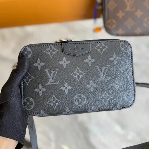 Louis Vuitton Mens Bags Clutch Luxury Brand Fashion Type ALPHA WEARABLE WALLET M80741 with Original Box Monogram Eclipse coated canvas