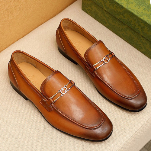 Gucci Mens Shoes Leather Design Luxury Brand Business Dress Shoes for Men with Original Box