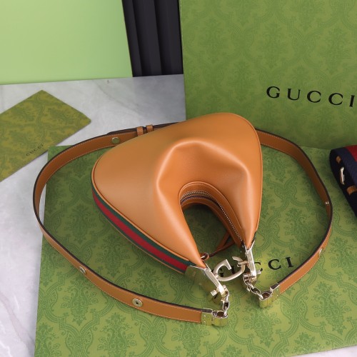 Gucci Womens Bags Shoulder Messenger Bag Luxury Brand Gucci Attache small shoulder bag in camel leather with Original Box 699409 UXWBG 9109