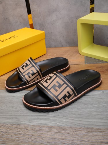 Fendi Men Shoes Slides Sandals Slippers Luxury Brand Mens Shoes with Original Box
