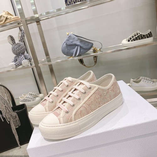 Dior Womens Shoes Fashion Sneakers WALK'N'DIOR SNEAKER Cotton Canvas Luxury Brand with Original Box Whatsapp 