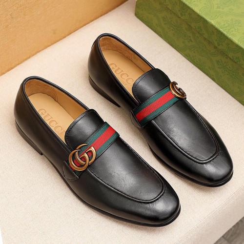 Gucci Mens Shoes Leather Design Luxury Brand Business Dress Shoes for Men with Original Box